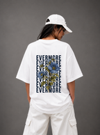 Evermore Floral Back Print Oversized Tee | Black & White