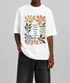 Take Your Time Front Print Oversized Tee | Black & White