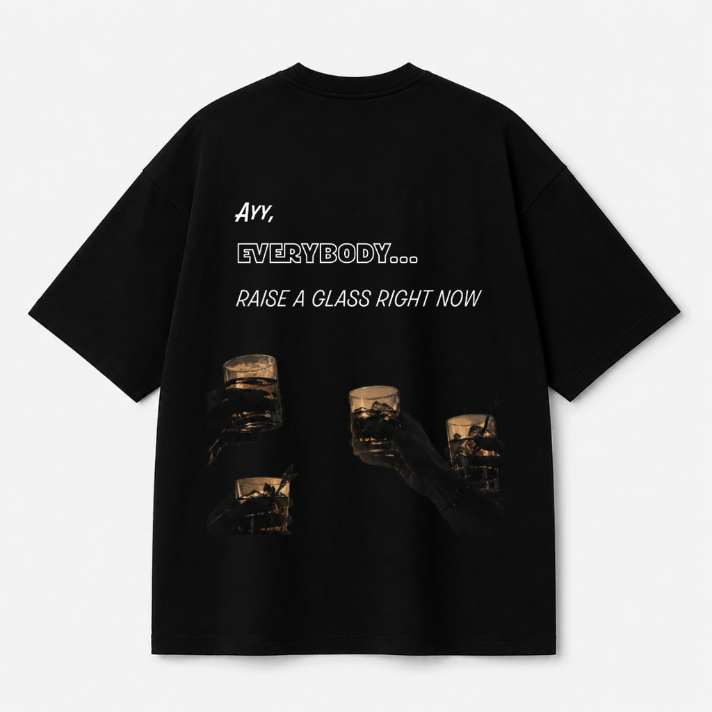 Raise A Glass Tee — Black