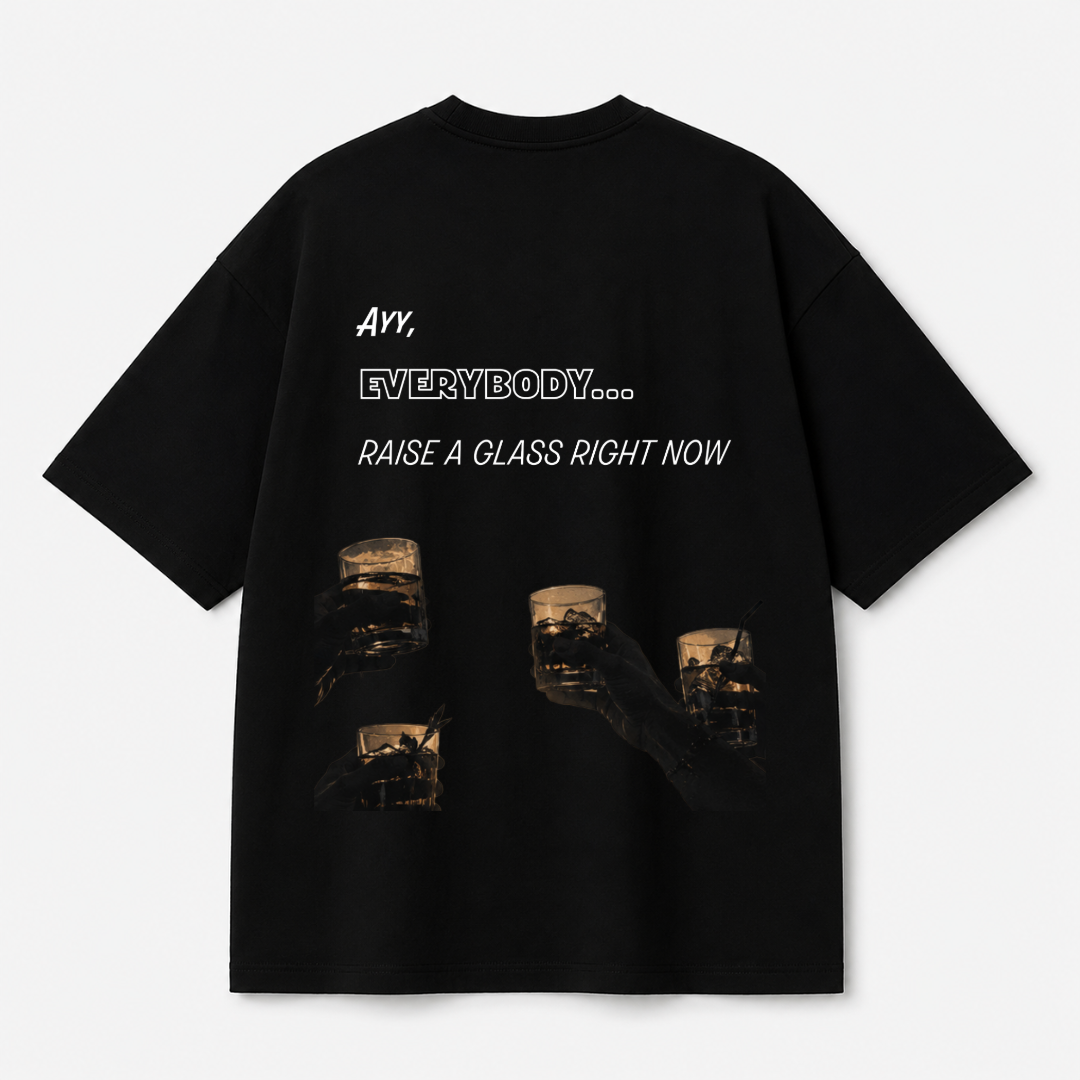 Raise A Glass Tee — Black