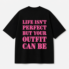 Life Isn't Perfect Tee — Black / White