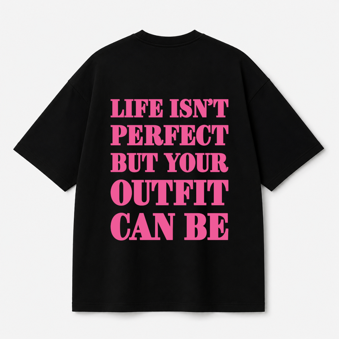 Life Isn't Perfect Tee — Black / White