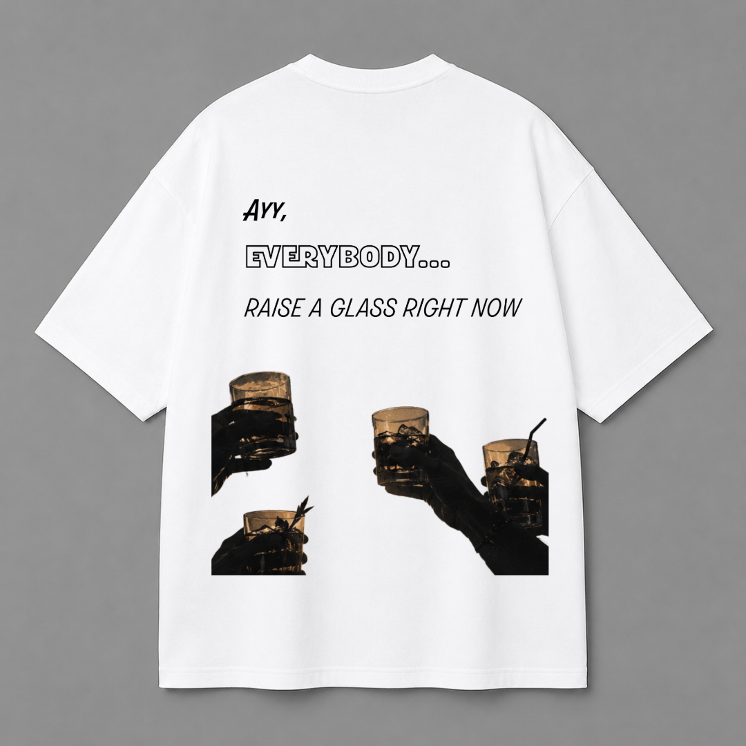 Raise A Glass Tee — White