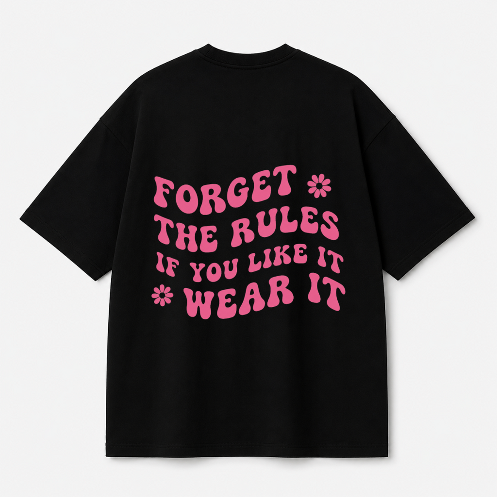 Forget The Rules Tee — Black / White