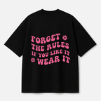 Forget The Rules Tee — Black / White