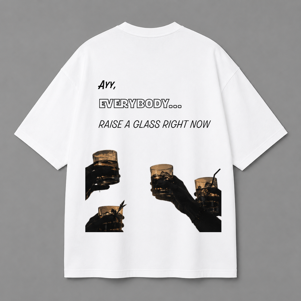 Raise A Glass Tee — White