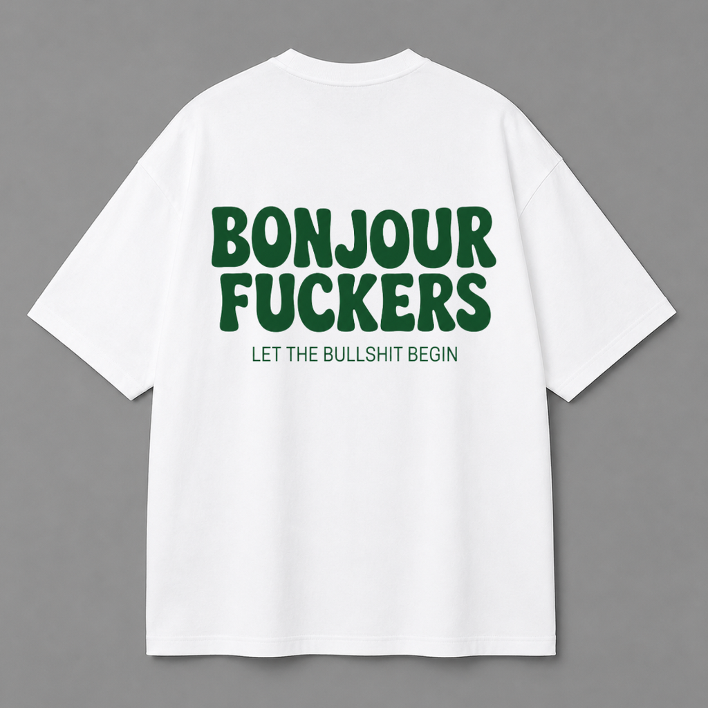 Bonjour F*ckers Tee — Black / White