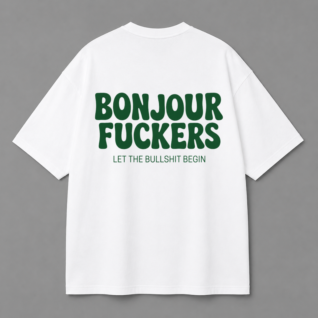 Bonjour F*ckers Tee — Black / White