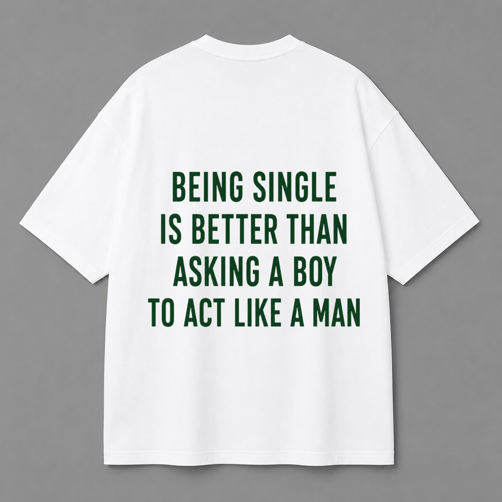Being Single Statement Tee — Black / White