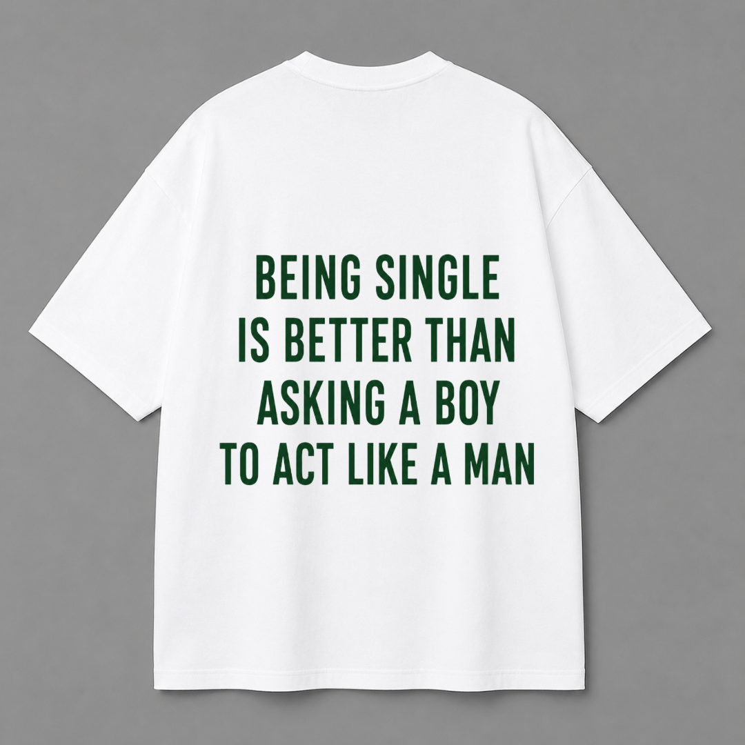 Being Single Statement Tee — Black / White