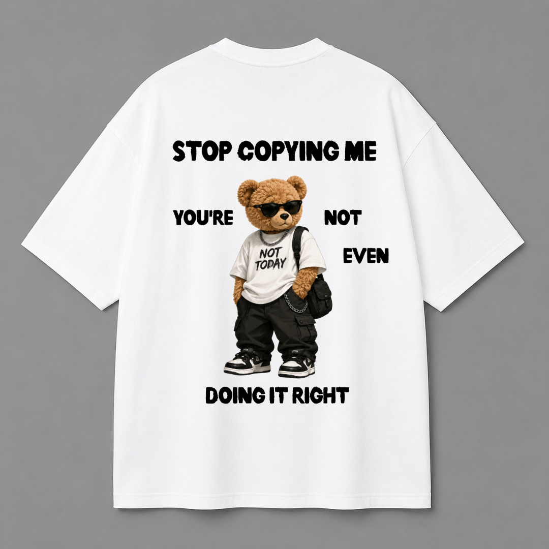 Stop Copying Me Tee — Black / White