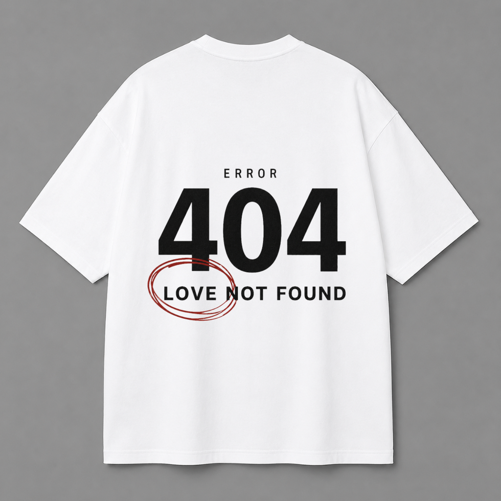 Error 404: Love Not Found Graphic Tee — White