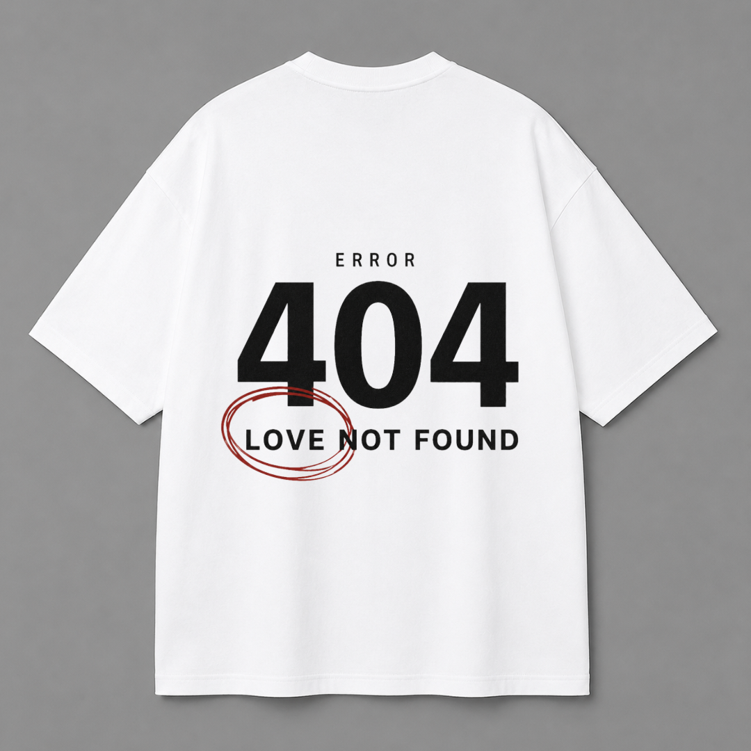 Error 404: Love Not Found Graphic Tee — White
