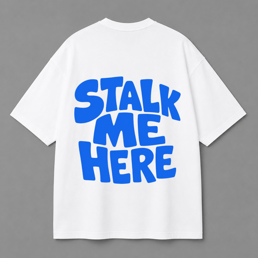 Stalk Me Here Graphic Tee — Black / White