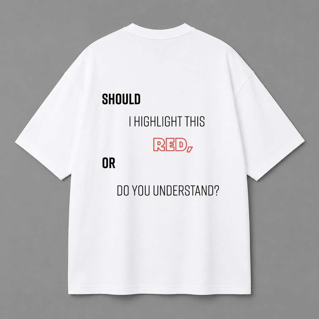 Red Signal Tee — White