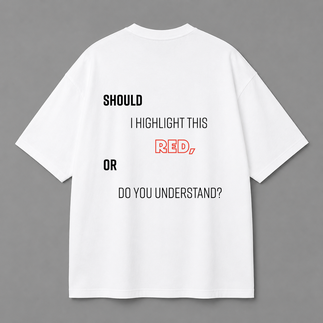 Red Signal Tee — White