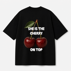 She Is The Cherry On Top Tee — Black