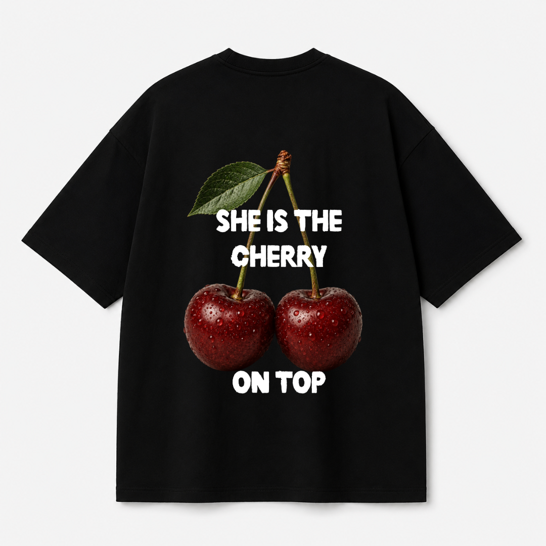 She Is The Cherry On Top Tee — Black