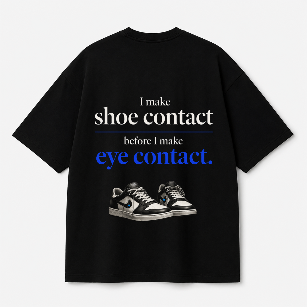 Shoe Contact Before Eye Contact Tee — Black