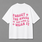 Forget The Rules Tee — Black / White