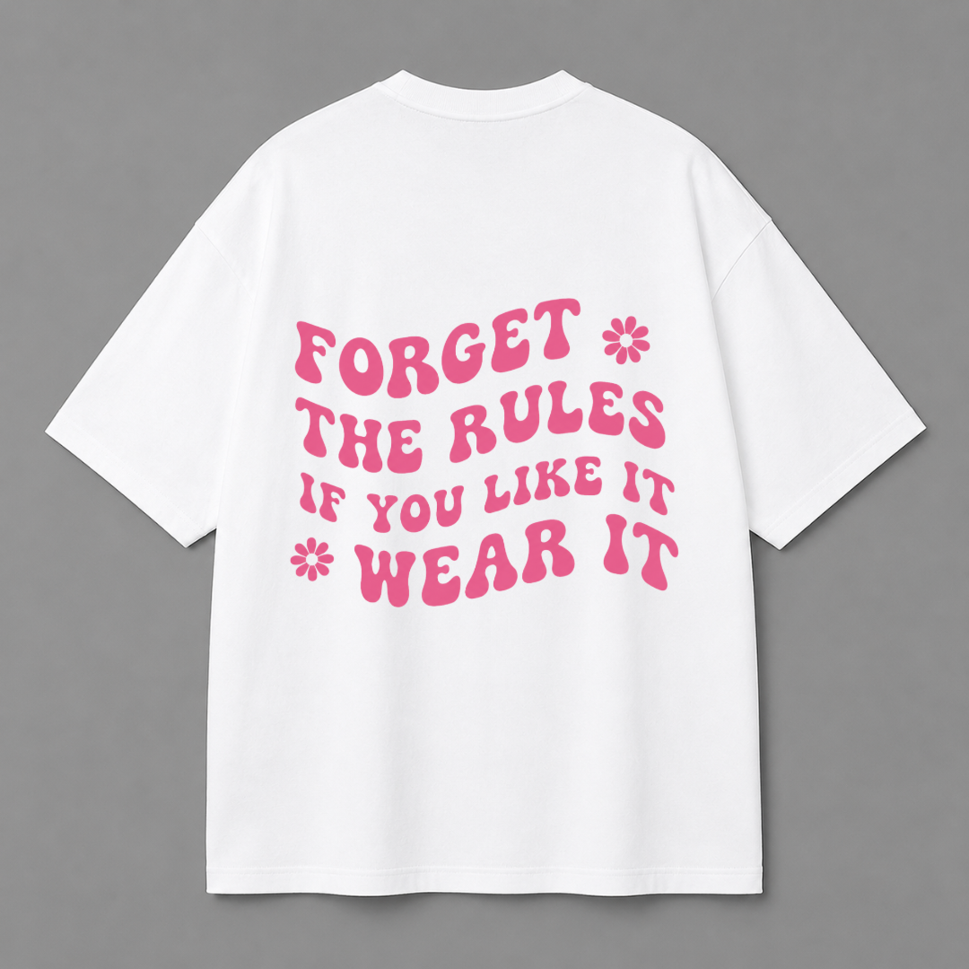 Forget The Rules Tee — Black / White