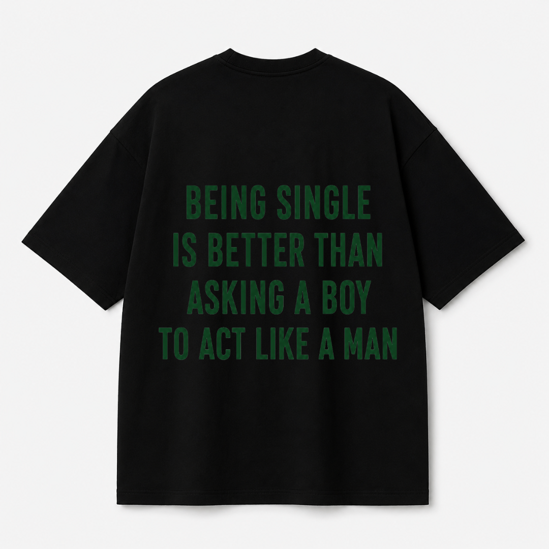 Being Single Statement Tee — Black / White