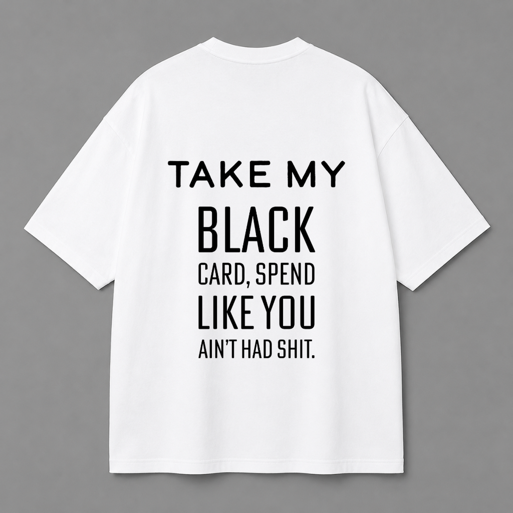 Black Card Tee — White