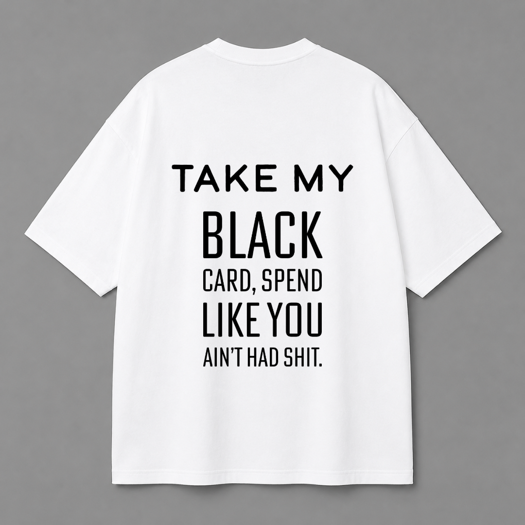 Black Card Tee — White
