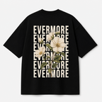 Evermore Floral Back Print Oversized Tee | Black & White